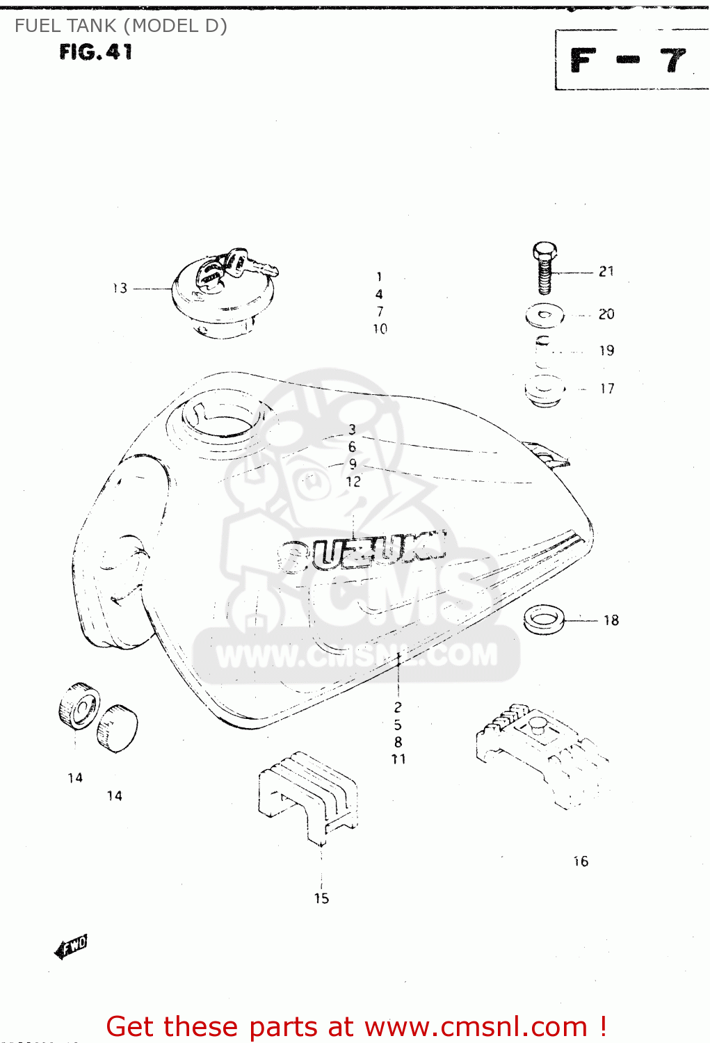 FUEL TANK (MODEL D) DR250S 1983 (D)