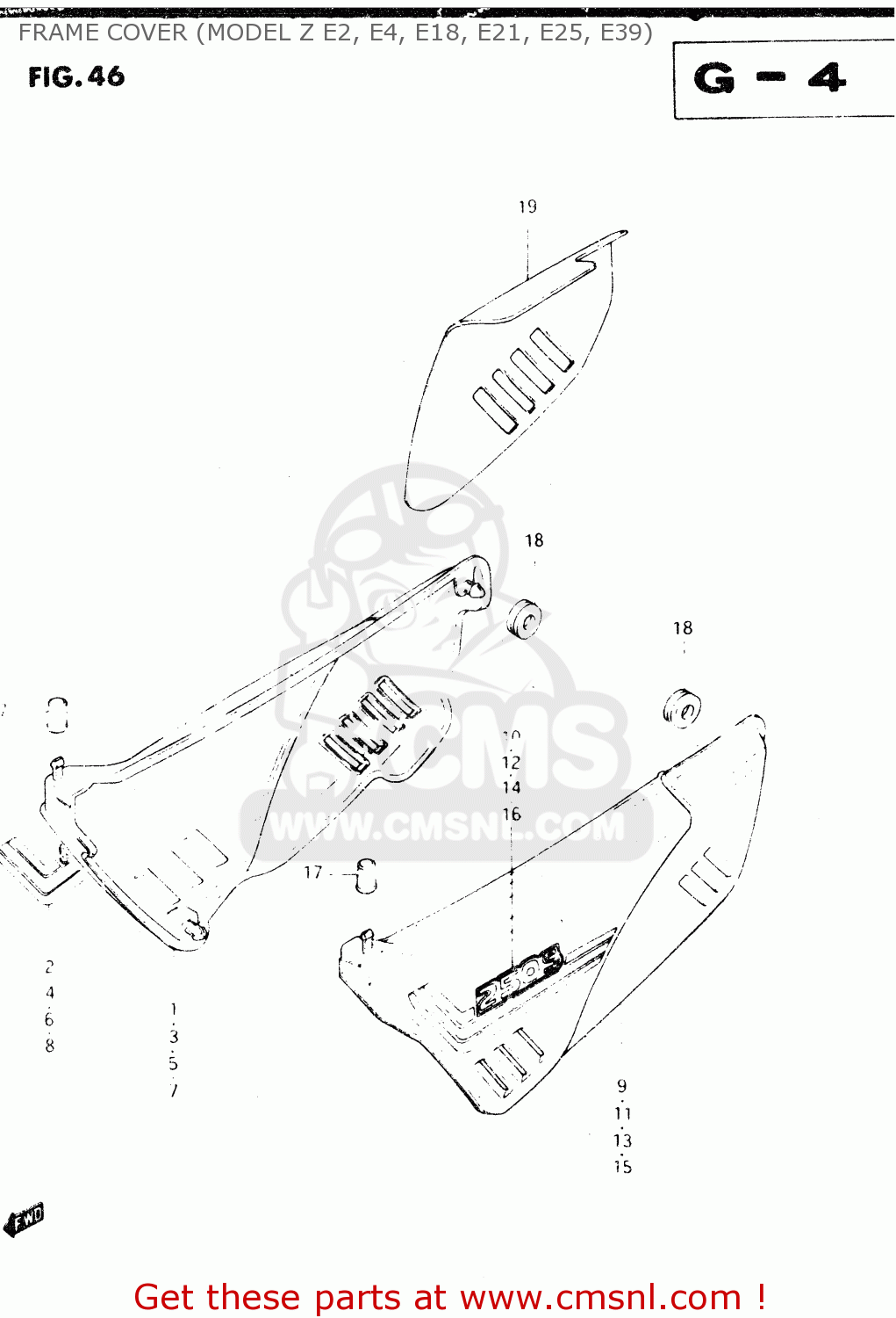 FRAME COVER (MODEL Z E2, E4, E18, E21, E25, E39) DR250S 1983 (D)