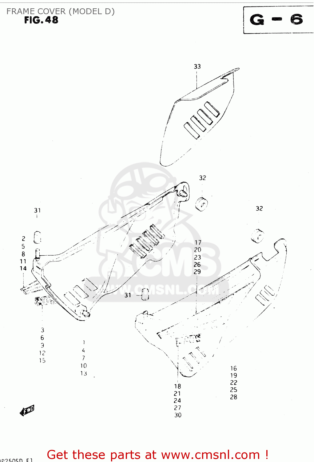 FRAME COVER (MODEL D) DR250S 1983 (D)