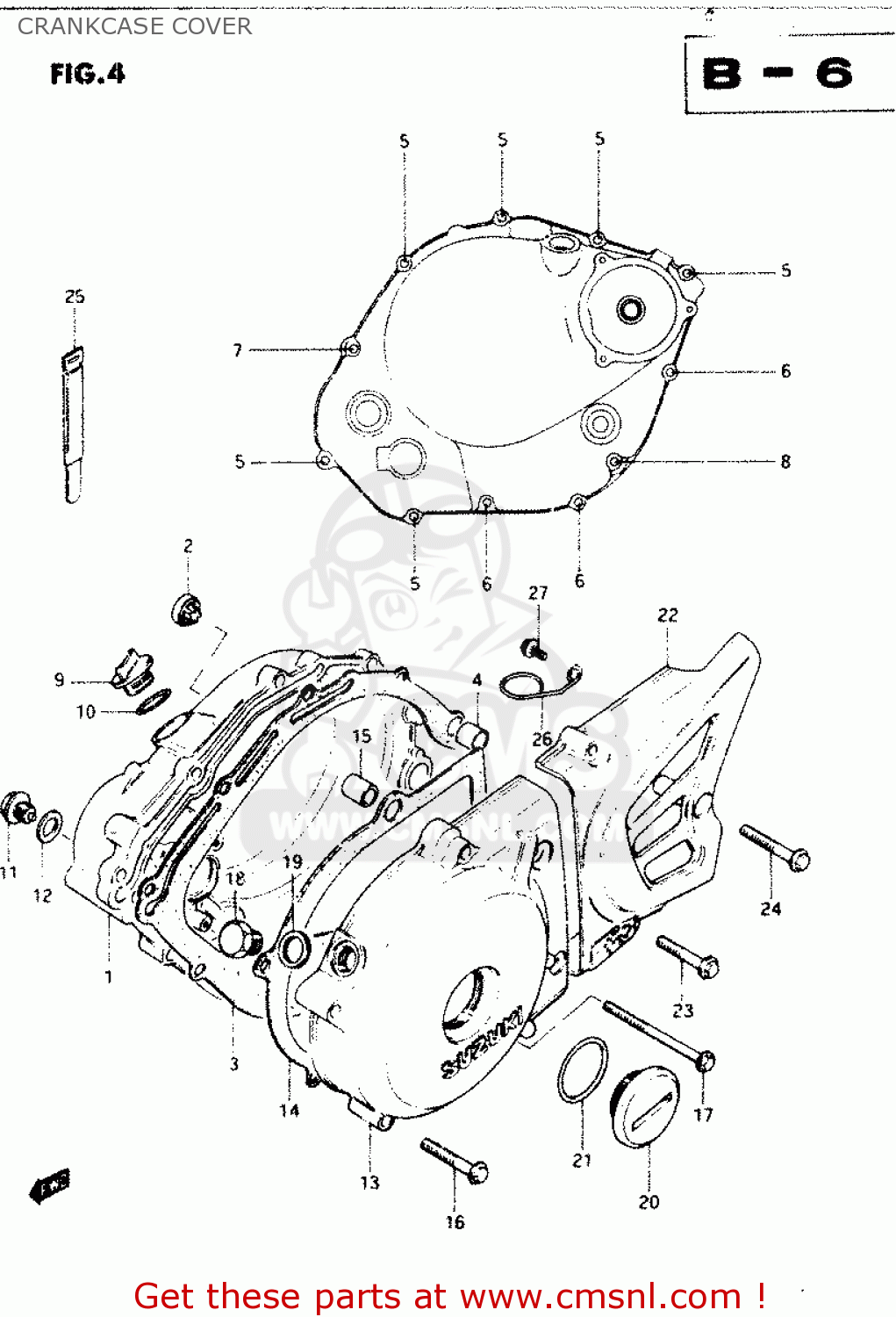 CRANKCASE COVER DR250S 1983 (D)