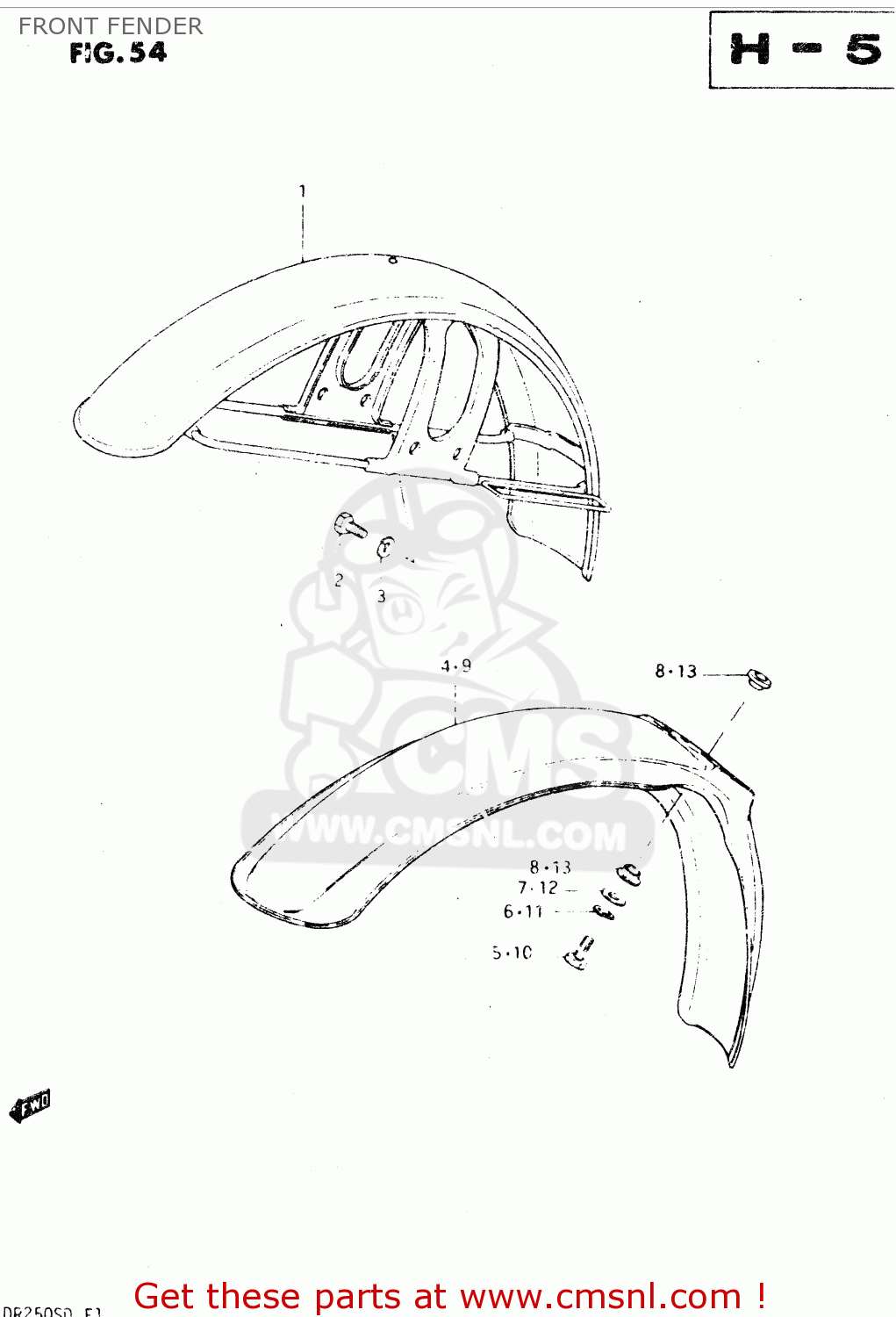 FRONT FENDER DR250S 1983 (D)