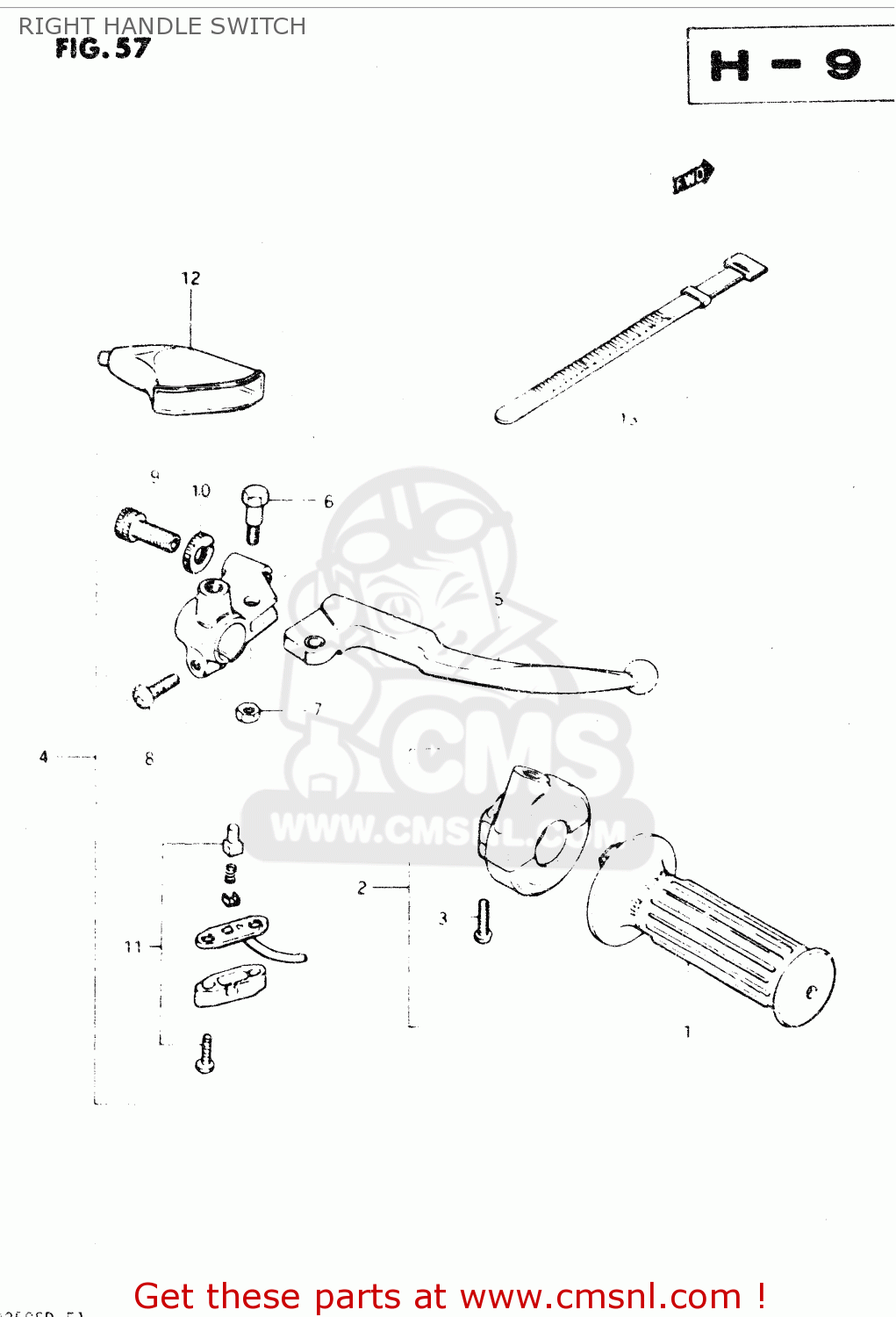 RIGHT HANDLE SWITCH DR250S 1983 (D)