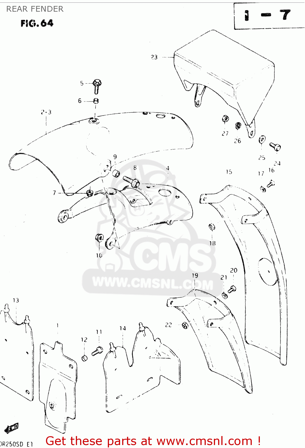 REAR FENDER DR250S 1983 (D)