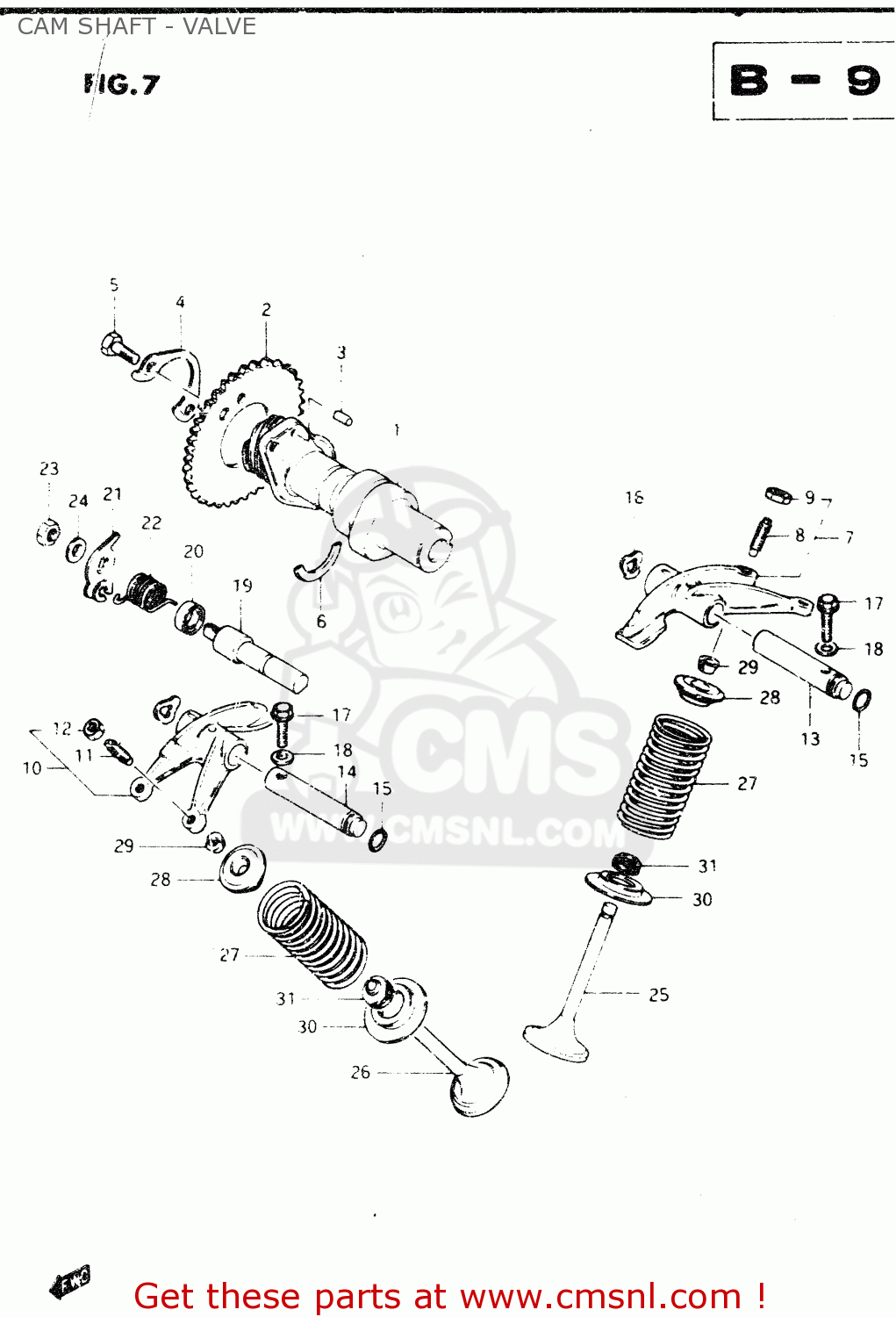 CAM SHAFT - VALVE DR250S 1983 (D)