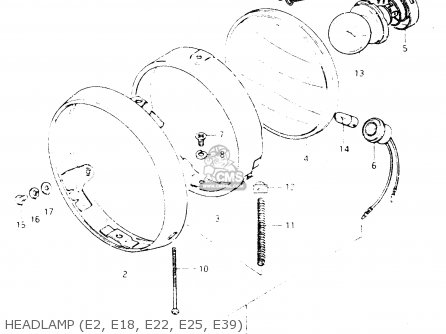 HEADLAMP (E2, E18, E22, E25, E39) - DR250S 1983 (D)