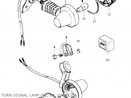 TURN SIGNAL LAMP (E2, E4, E21, E25) - DR250S 1983 (D)
