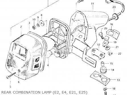 REAR COMBINATION LAMP (E2, E4, E21, E25) - DR250S 1983 (D)