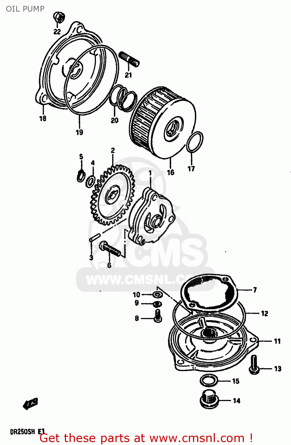 OIL PUMP DR250S 1984 (E) (E01 E02 E04 E6 E18 E21 E22 E24 E25 E39)