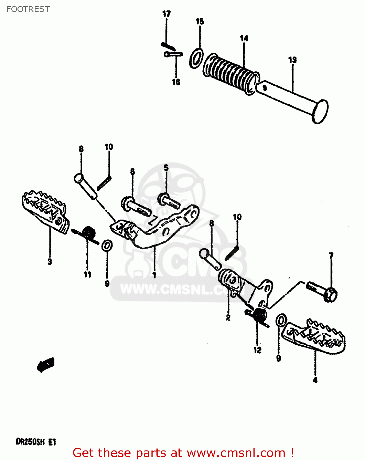 FOOTREST DR250S 1984 (E) (E01 E02 E04 E6 E18 E21 E22 E24 E25 E39)