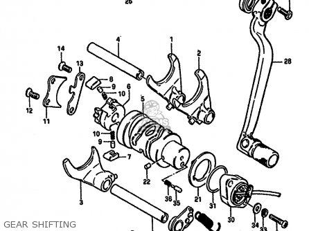 GEAR SHIFTING - DR250S 1984 (E) (E01 E02 E04 E6 E18 E21 E22 E24 E25 E39)