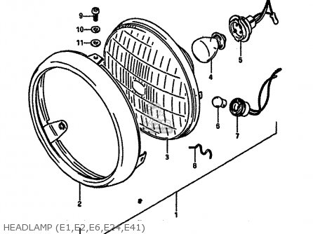 HEADLAMP (E1,E2,E6,E24,E41) - DR250S 1984 (E) (E01 E02 E04 E6 E18 E21 E22 E24 E25 E39)