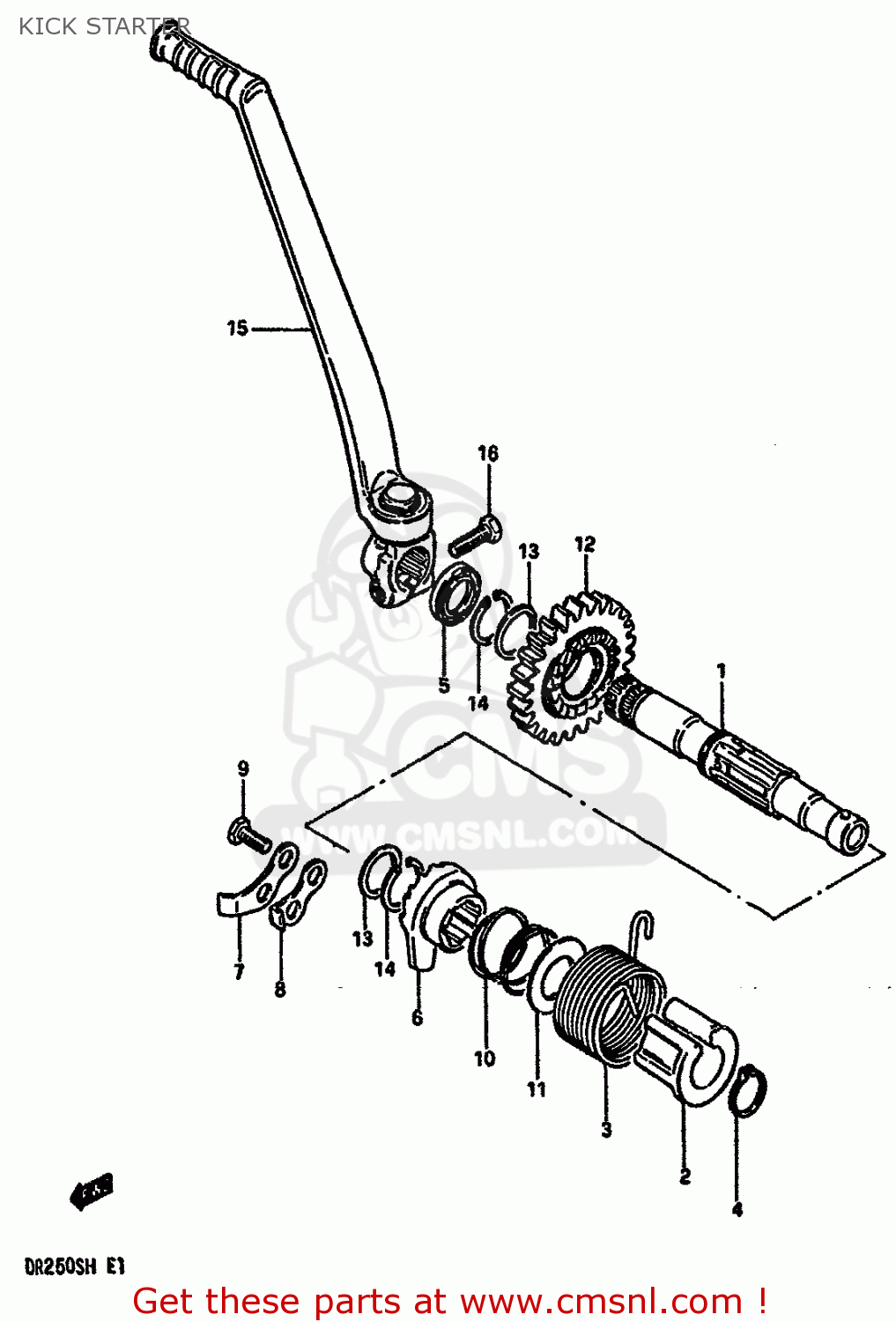 KICK STARTER DR250S 1985 (F) (E01 E04 E15 E18 E21 E22 E24 E25 E39 E41)