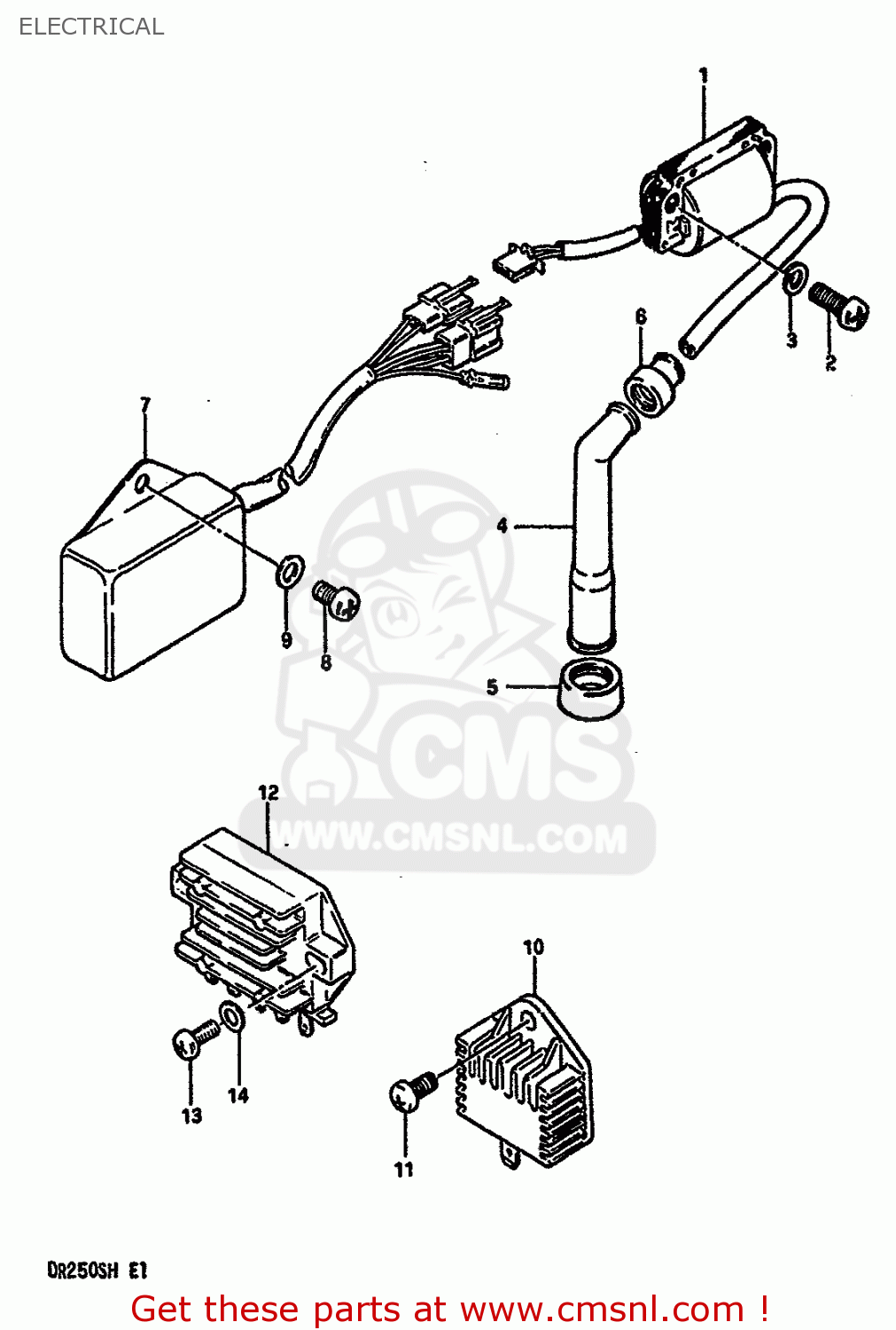 ELECTRICAL DR250S 1985 (F) (E01 E04 E15 E18 E21 E22 E24 E25 E39 E41)