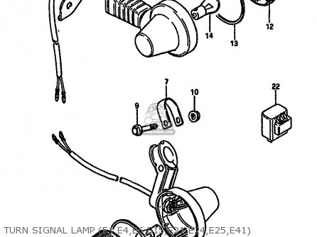 TURN SIGNAL LAMP (E1,E4,E6,E15,E21,E24,E25,E41) - DR250S 1985 (F) (E01 E04 E15 E18 E21 E22 E24 E25 E39 E41)