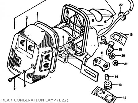 REAR COMBINATION LAMP (E22) - DR250S 1985 (F) (E01 E04 E15 E18 E21 E22 E24 E25 E39 E41)