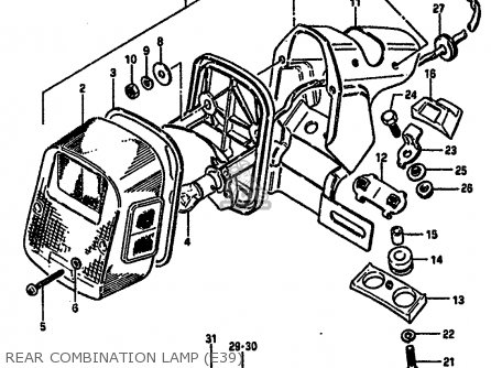 REAR COMBINATION LAMP (E39) - DR250S 1985 (F) (E01 E04 E15 E18 E21 E22 E24 E25 E39 E41)
