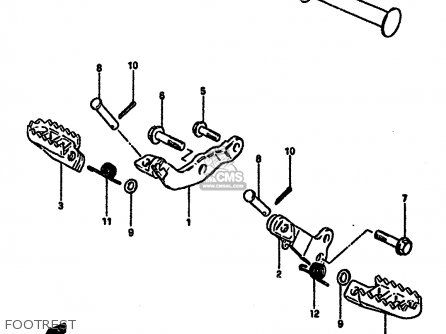 FOOTREST - DR250S 1985 (F) (E01 E04 E15 E18 E21 E22 E24 E25 E39 E41)