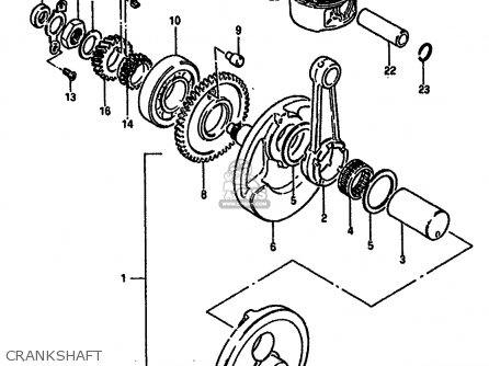 CRANKSHAFT - DR250S 1985 (F) (E01 E04 E15 E18 E21 E22 E24 E25 E39 E41)