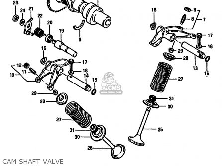 CAM SHAFT-VALVE - DR250S 1985 (F) (E01 E04 E15 E18 E21 E22 E24 E25 E39 E41)