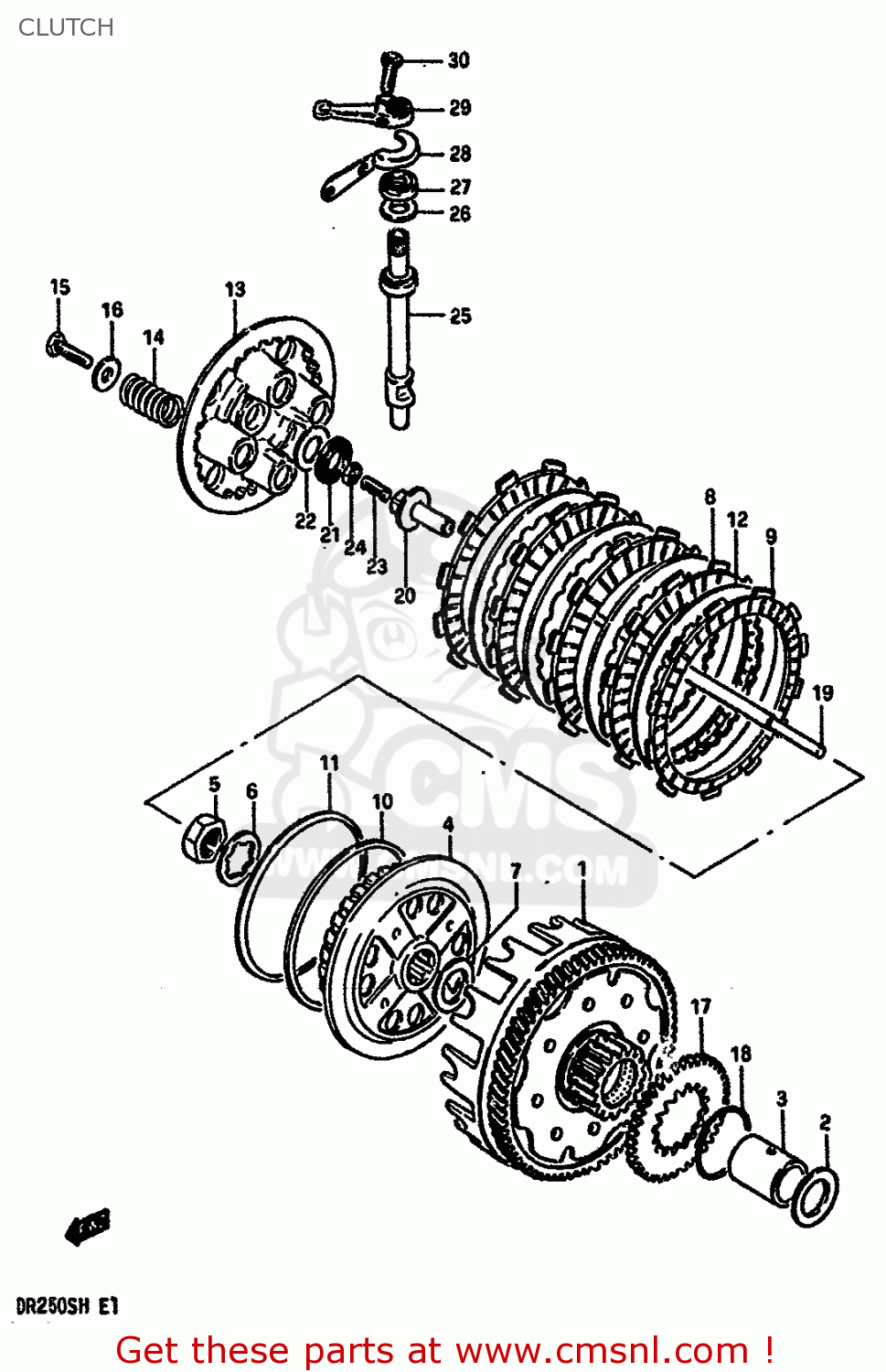 CLUTCH DR250S 1986 (G) (E01 E04 E15 E18 E21 E22 E24 E39)