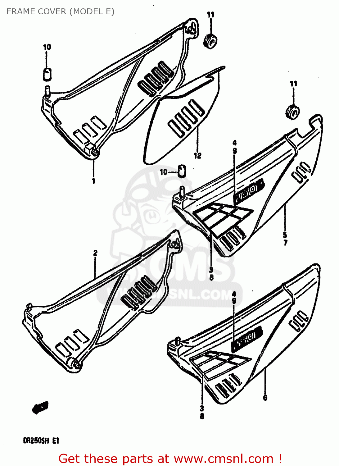 FRAME COVER (MODEL E) DR250S 1986 (G) (E01 E04 E15 E18 E21 E22 E24 E39)