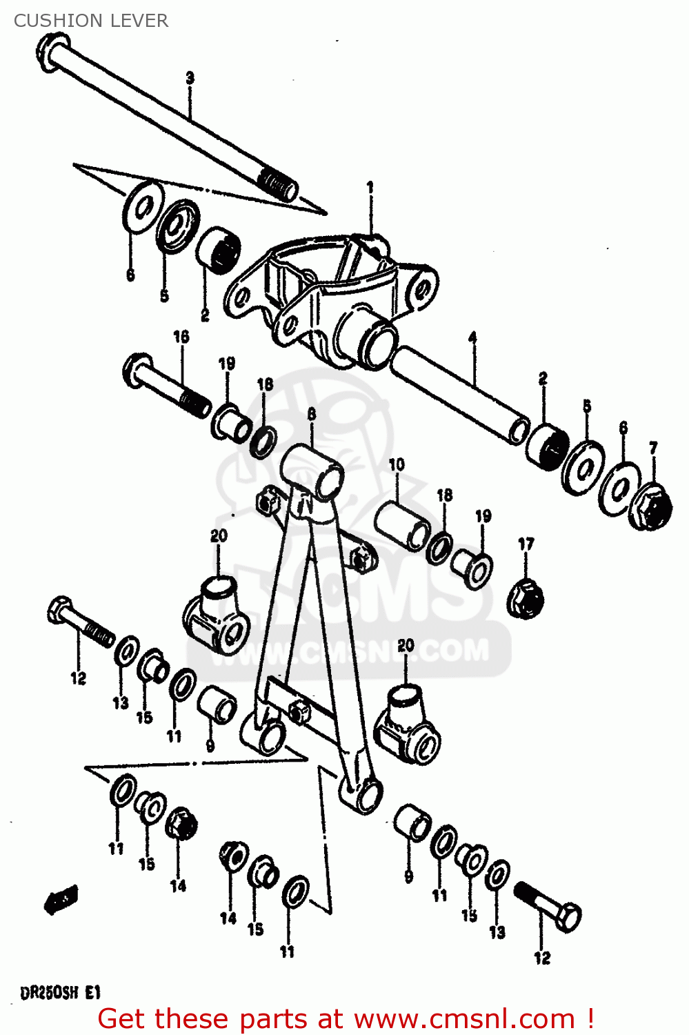 CUSHION LEVER DR250S 1986 (G) (E01 E04 E15 E18 E21 E22 E24 E39)