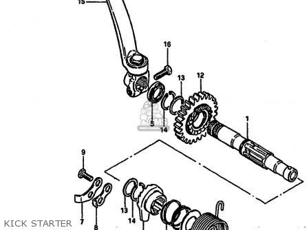 KICK STARTER - DR250S 1986 (G) (E01 E04 E15 E18 E21 E22 E24 E39)