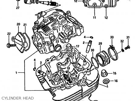 CYLINDER HEAD - DR250S 1986 (G) (E01 E04 E15 E18 E21 E22 E24 E39)