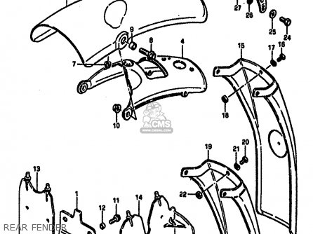 REAR FENDER - DR250S 1986 (G) (E01 E04 E15 E18 E21 E22 E24 E39)