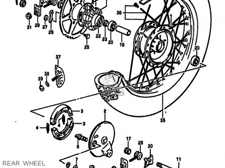 REAR WHEEL - DR250S 1986 (G) (E01 E04 E15 E18 E21 E22 E24 E39)