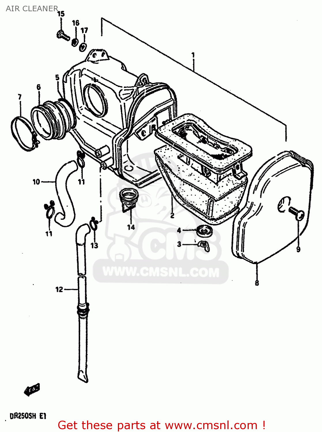 AIR CLEANER DR250S 1987 (H) (E01 E04 E06 E15 E21 E22 E24 E39)
