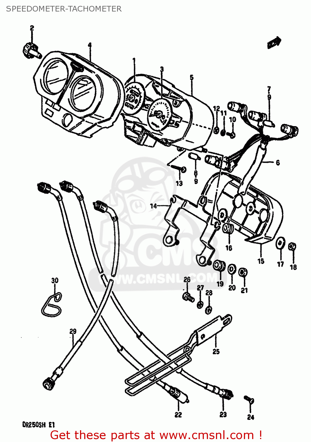SPEEDOMETER-TACHOMETER DR250S 1987 (H) (E01 E04 E06 E15 E21 E22 E24 E39)