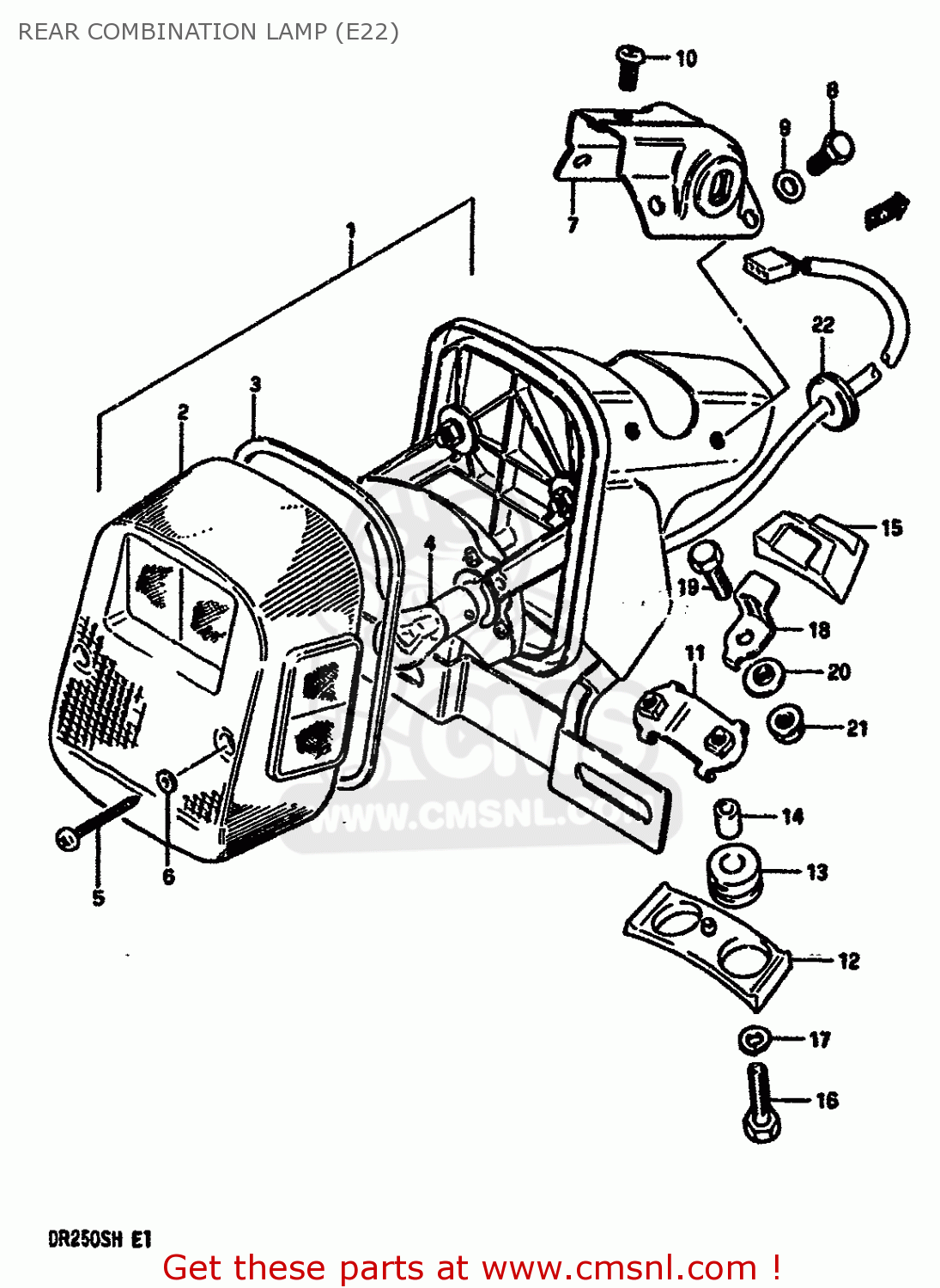 REAR COMBINATION LAMP (E22) DR250S 1987 (H) (E01 E04 E06 E15 E21 E22 E24 E39)
