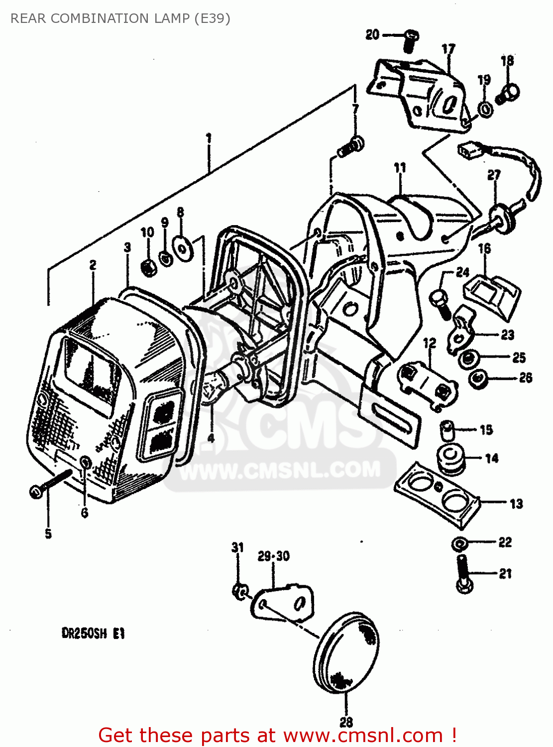 REAR COMBINATION LAMP (E39) DR250S 1987 (H) (E01 E04 E06 E15 E21 E22 E24 E39)