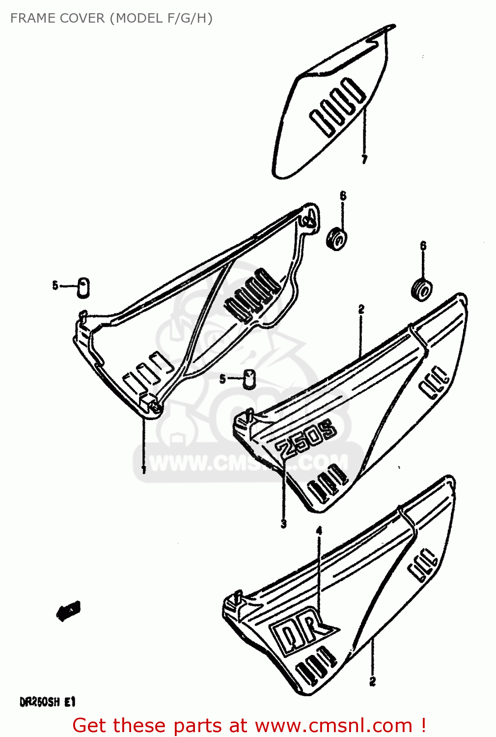FRAME COVER (MODEL F/G/H) DR250S 1987 (H) (E01 E04 E06 E15 E21 E22 E24 E39)