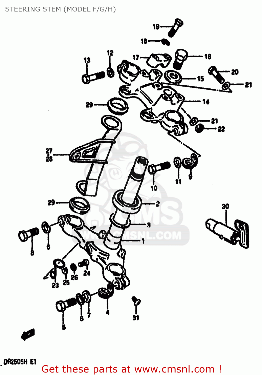 STEERING STEM (MODEL F/G/H) DR250S 1987 (H) (E01 E04 E06 E15 E21 E22 E24 E39)