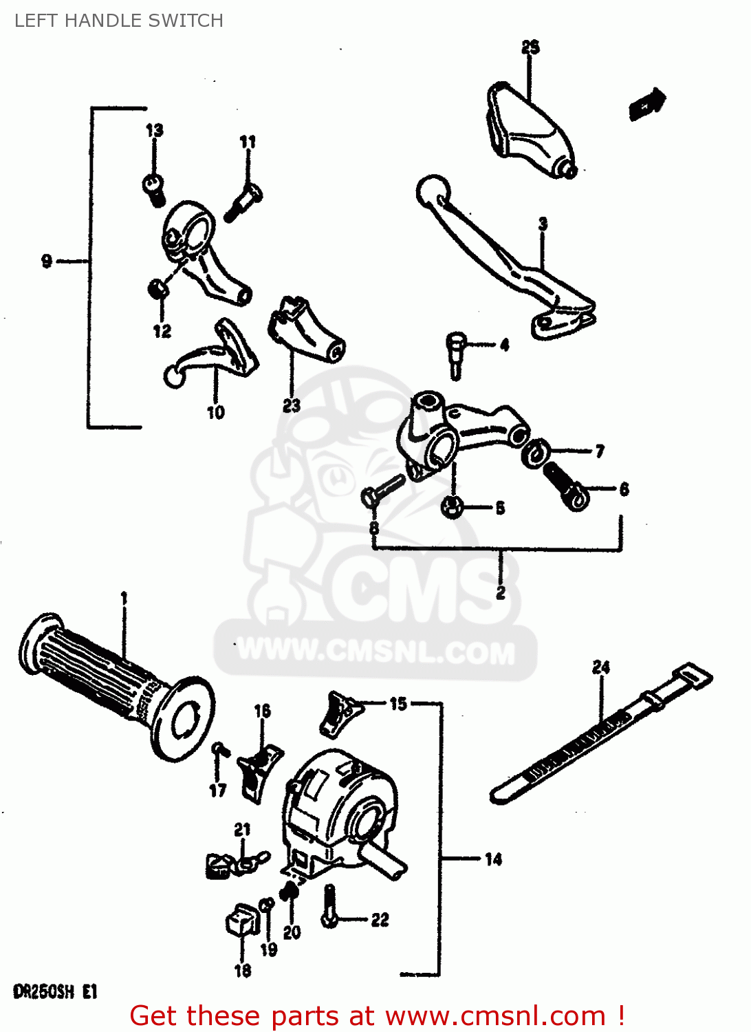 LEFT HANDLE SWITCH DR250S 1987 (H) (E01 E04 E06 E15 E21 E22 E24 E39)