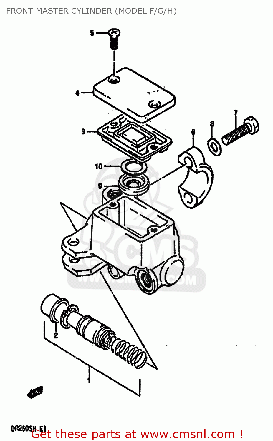 FRONT MASTER CYLINDER (MODEL F/G/H) DR250S 1987 (H) (E01 E04 E06 E15 E21 E22 E24 E39)