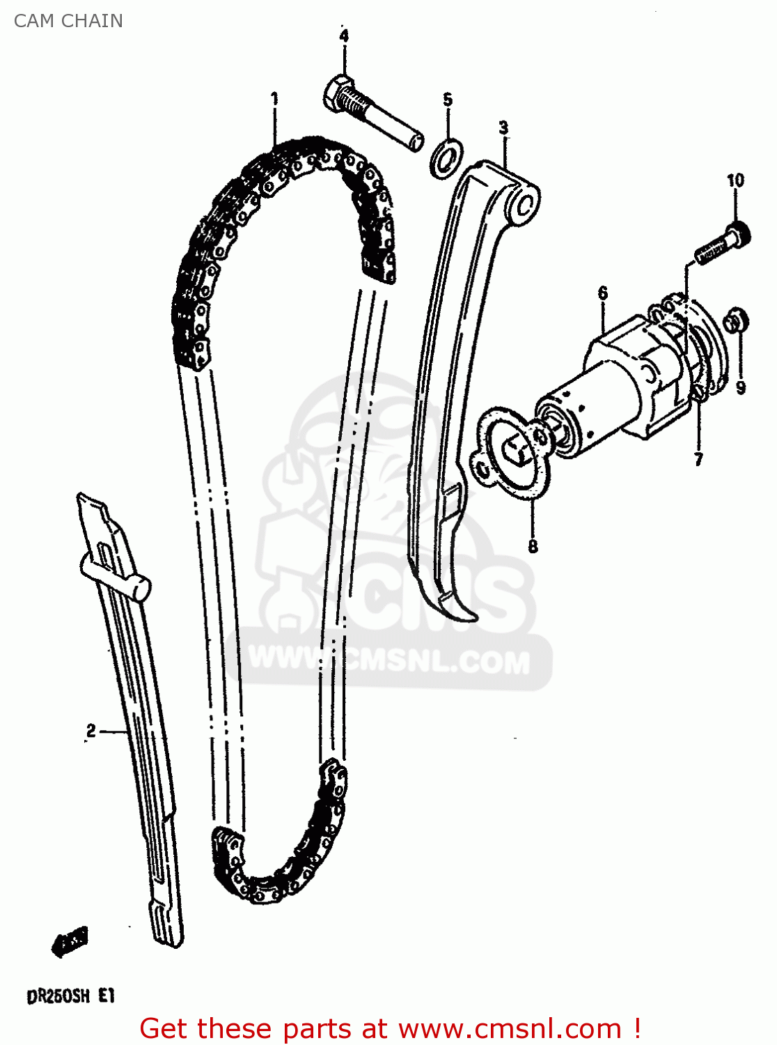 CAM CHAIN DR250S 1987 (H) (E01 E04 E06 E15 E21 E22 E24 E39)