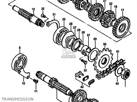 TRANSMISSION - DR250S 1987 (H) (E01 E04 E06 E15 E21 E22 E24 E39)