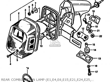 REAR COMBINATION LAMP (E1,E4,E6,E15,E21,E24,E25,E41) - DR250S 1987 (H) (E01 E04 E06 E15 E21 E22 E24 E39)