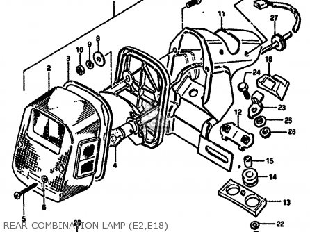 REAR COMBINATION LAMP (E2,E18) - DR250S 1987 (H) (E01 E04 E06 E15 E21 E22 E24 E39)