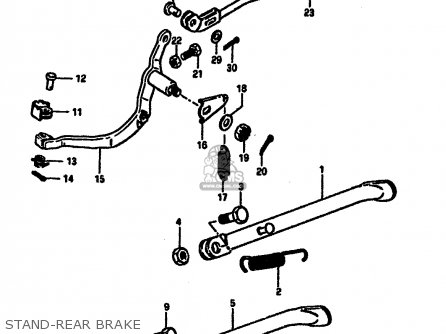 STAND-REAR BRAKE - DR250S 1987 (H) (E01 E04 E06 E15 E21 E22 E24 E39)