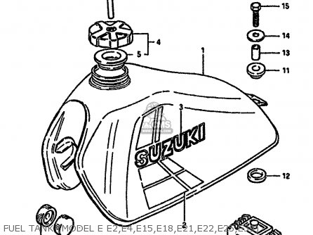 FUEL TANK (MODEL E E2,E4,E15,E18,E21,E22,E25,E39) - DR250S 1987 (H) (E01 E04 E06 E15 E21 E22 E24 E39)