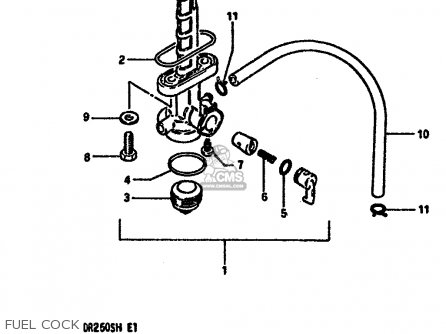 FUEL COCK - DR250S 1987 (H) (E01 E04 E06 E15 E21 E22 E24 E39)