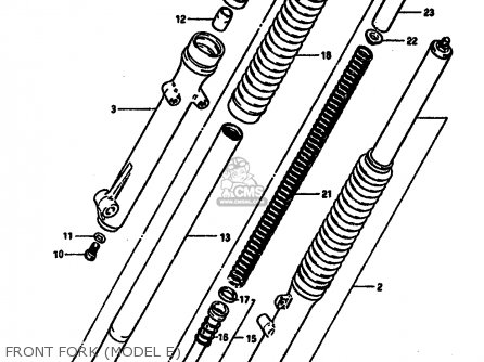 FRONT FORK (MODEL E) - DR250S 1987 (H) (E01 E04 E06 E15 E21 E22 E24 E39)