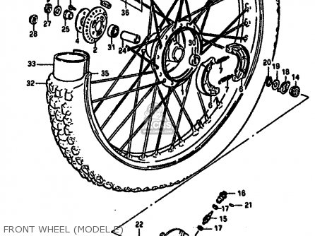 FRONT WHEEL (MODEL E) - DR250S 1987 (H) (E01 E04 E06 E15 E21 E22 E24 E39)