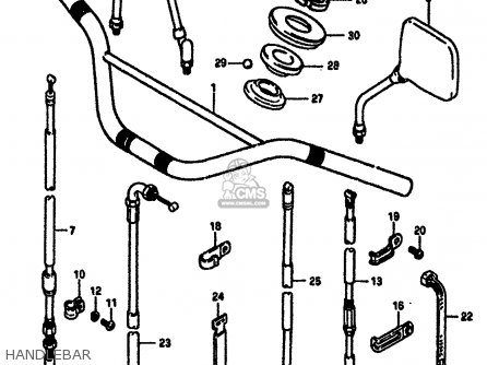 HANDLEBAR - DR250S 1987 (H) (E01 E04 E06 E15 E21 E22 E24 E39)