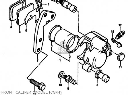 FRONT CALIPER (MODEL F/G/H) - DR250S 1987 (H) (E01 E04 E06 E15 E21 E22 E24 E39)