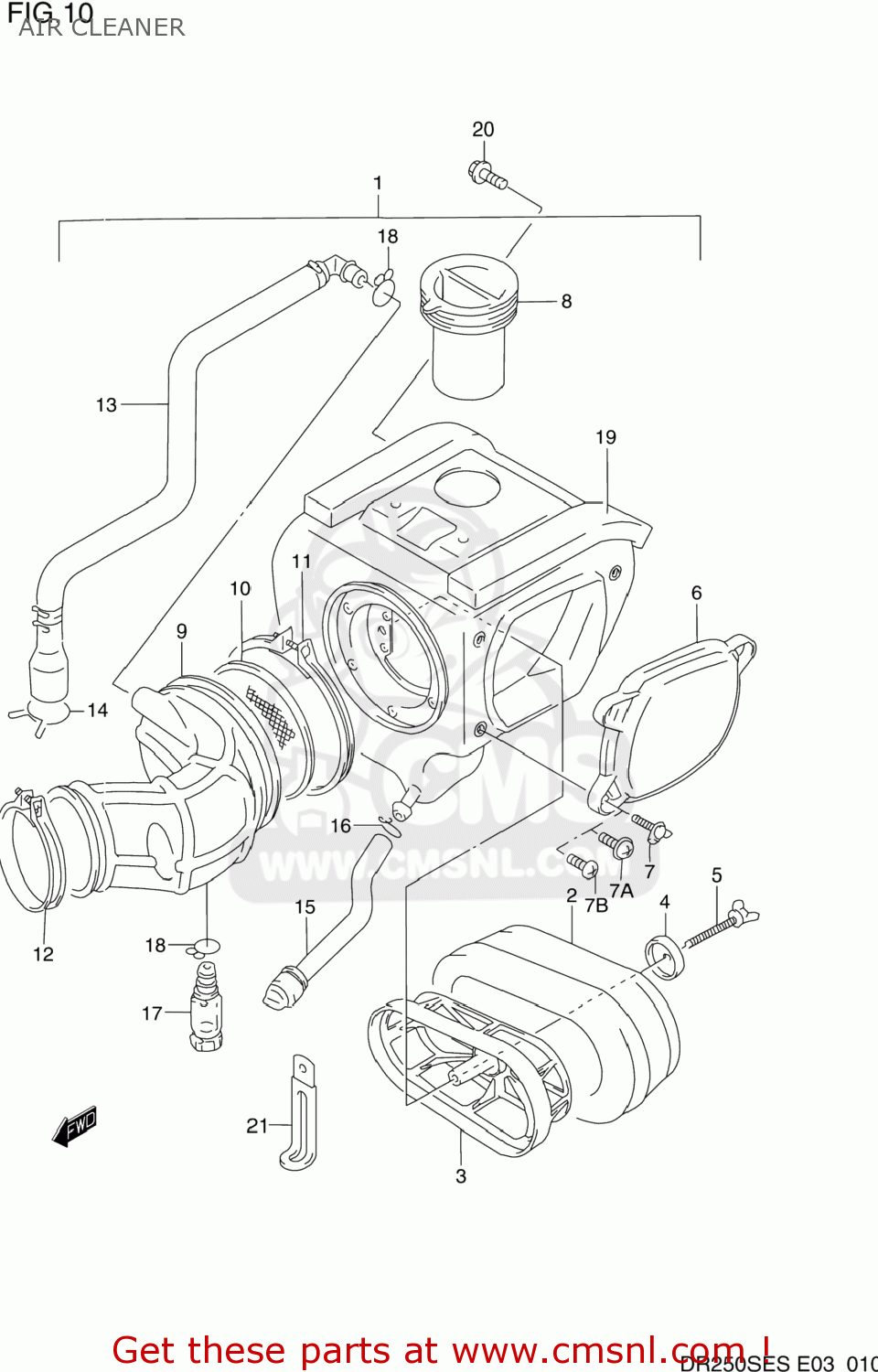 AIR CLEANER DR250SE 1990 (L) USA (E03)